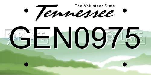 GEN0975 Tennessee License Plate