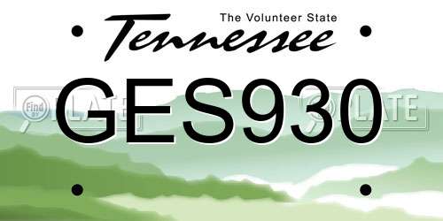 GES930 Tennessee License Plate