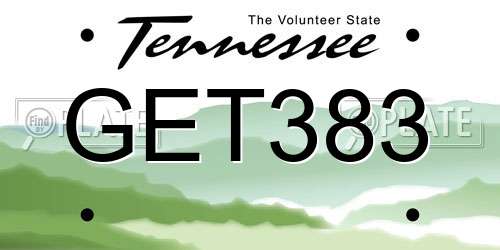 GET383 Tennessee License Plate