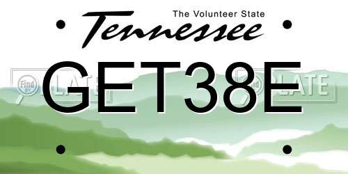 GET38E Tennessee License Plate