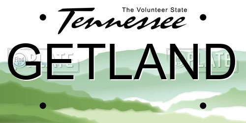 GETLAND Tennessee License Plate