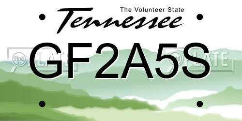 GF2A5S Tennessee License Plate