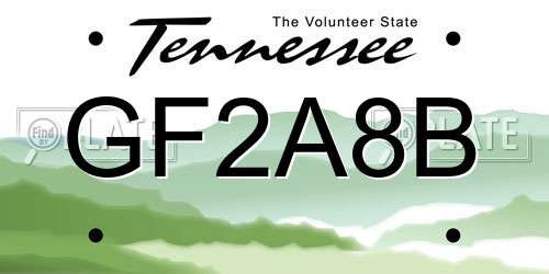 GF2A8B Tennessee License Plate