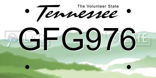 GFG976 Tennessee License Plate
