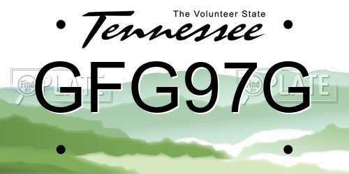 GFG97G Tennessee License Plate
