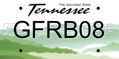GFRB08 Tennessee License Plate