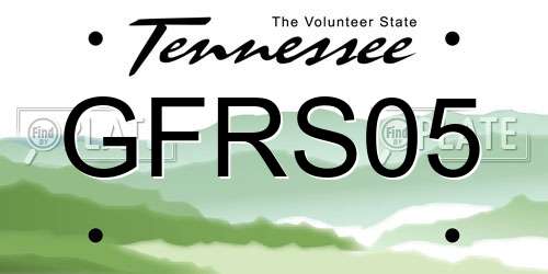 GFRS05 Tennessee License Plate