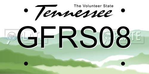 GFRS08 Tennessee License Plate