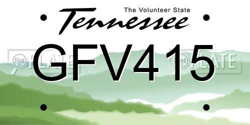 GFV415 Tennessee License Plate