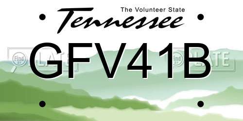 GFV41B Tennessee License Plate