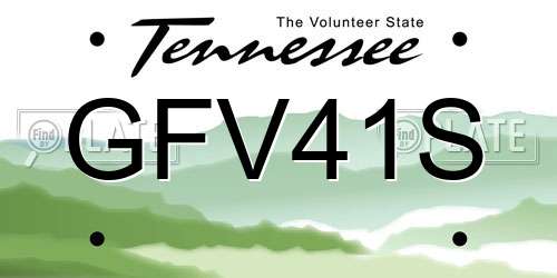 GFV41S Tennessee License Plate