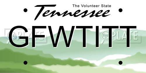 GFWTITT Tennessee License Plate