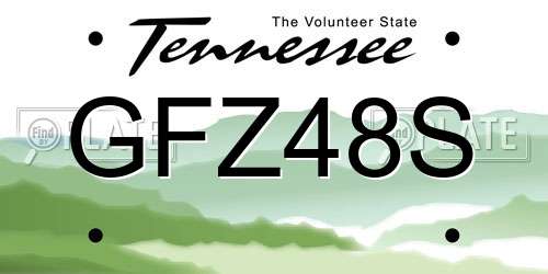 GFZ48S Tennessee License Plate