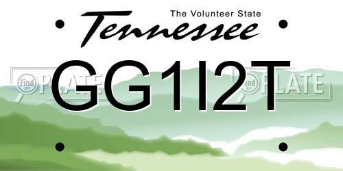 GG1I2T Tennessee License Plate