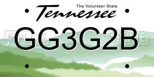 GG3G2B Tennessee License Plate