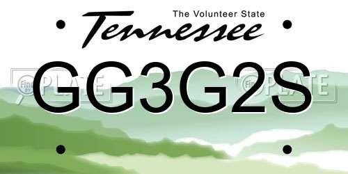 GG3G2S Tennessee License Plate