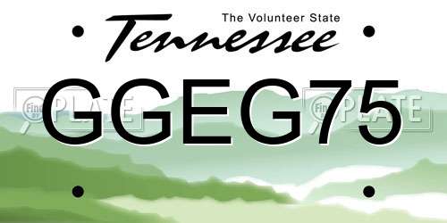 GGEG75 Tennessee License Plate