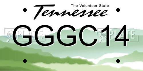 GGGC14 Tennessee License Plate