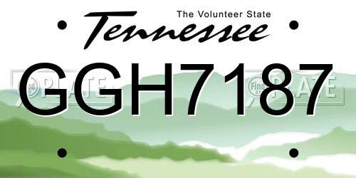GGH7187 Tennessee License Plate