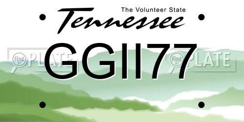 GGII77 Tennessee License Plate