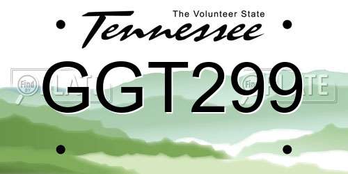 GGT299 Tennessee License Plate
