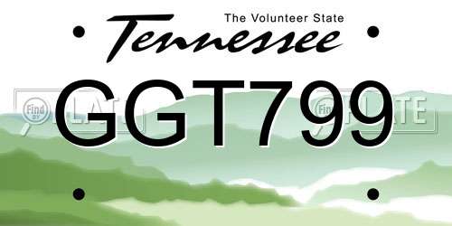 GGT799 Tennessee License Plate