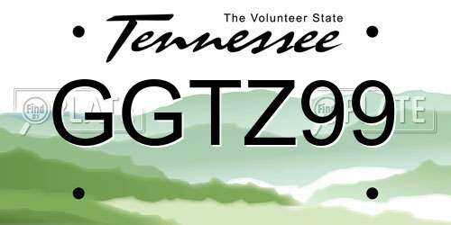 GGTZ99 Tennessee License Plate