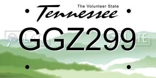 GGZ299 Tennessee License Plate