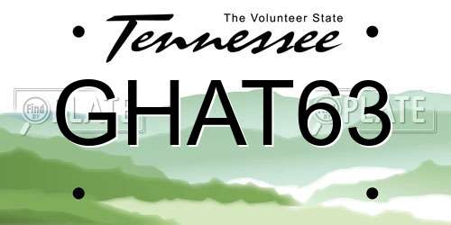 GHAT63 Tennessee License Plate