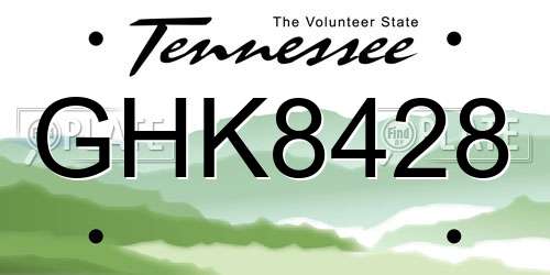 GHK8428 Tennessee License Plate