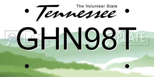 GHN98T Tennessee License Plate