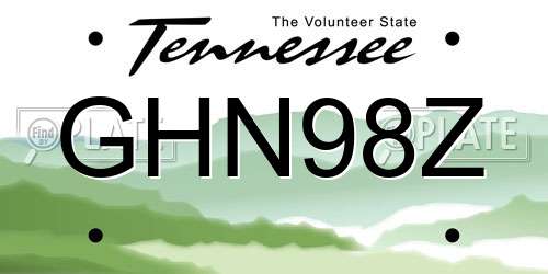 GHN98Z Tennessee License Plate
