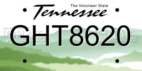 GHT8620 Tennessee License Plate