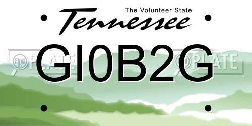 GI0B2G Tennessee License Plate