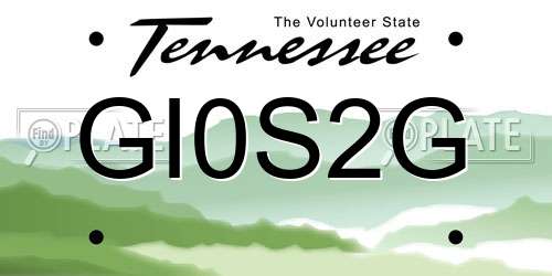 GI0S2G Tennessee License Plate