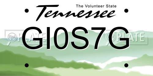GI0S7G Tennessee License Plate