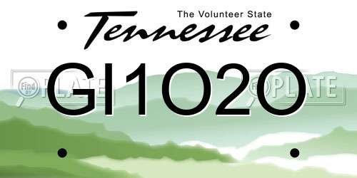 GI1O2O Tennessee License Plate