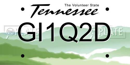 GI1Q2D Tennessee License Plate