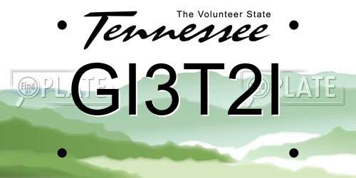 GI3T2I Tennessee License Plate
