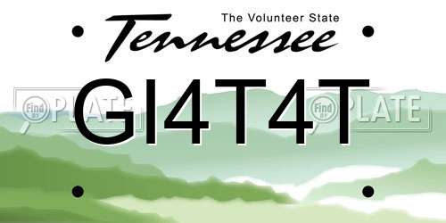GI4T4T Tennessee License Plate