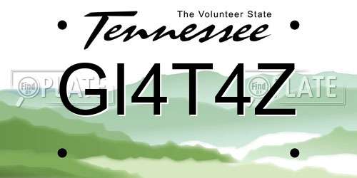 GI4T4Z Tennessee License Plate