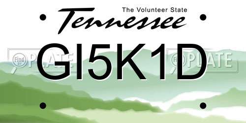 GI5K1D Tennessee License Plate