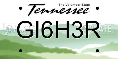GI6H3R Tennessee License Plate