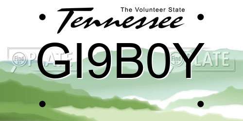 GI9B0Y Tennessee License Plate