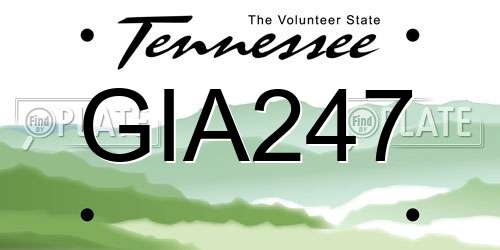 GIA247 Tennessee License Plate