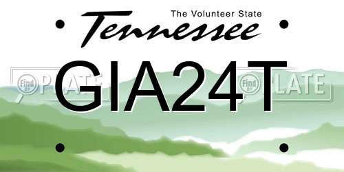 GIA24T Tennessee License Plate