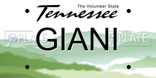 GIANI Tennessee License Plate