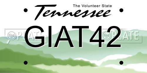 GIAT42 Tennessee License Plate