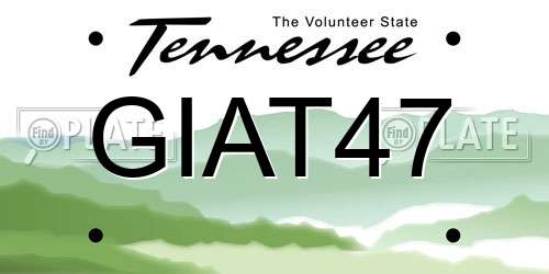 GIAT47 Tennessee License Plate