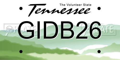 GIDB26 Tennessee License Plate